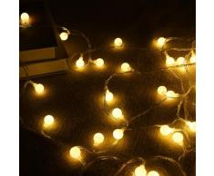 Guirlande lumineuse, Boule, blanc chaud, 100LED(10m), Décoration pour intérieur et extérieur,