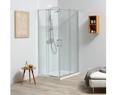Cabine De Douche D'Angle Extensible De 70-80X90-100 Cm Verre 4 Mm Leo