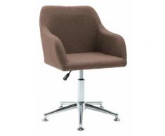 Topdeal Chaise pivotante de bureau Marron Tissu