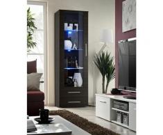 Vitrine murale à poser LED - Neo I - 60 cm x 190 cm x 40 cm - Wengé - Livraison gratuite - Marron