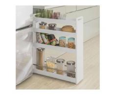 Sobuy - Chariot de Service Étagère roulettes roulettes 4 Étages Blanc de NSR01-W ®