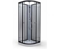 Cabine de douche en alu laqué noir Noir
