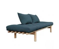 Méridienne futon PACE en pin coloris bleu profond couchage 75*200 cm. - bleu