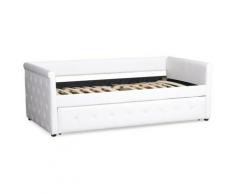 Lit simple gigogne Garry Simili Blanc - Blanc