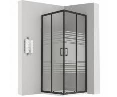 LANABLACK Cabine douche H 190 cm porte coulissante semi-opaque 75x75 cm
