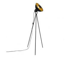 Lampadaire Magna Basic noir et or Qazqa Moderne Luminaire interieur Rond