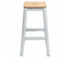 Tabouret de bar design bois 75 cm NICK - Blanc