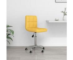 Chaise pivotante de bureau Tissu Jaune moutarde