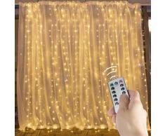 Rideau Lumineux, Guirlandes Lumières Décoratives de Fenêtre 3M * 3M, USB 300 LEDs 8 Modes de