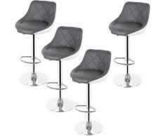 Skecten Tabouret de Bar Lot de 4 avec Siège Bien Rembourré, en Cuir Artificiel Chaise de Bar