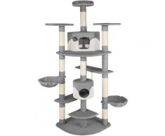 arbre à chat FIPPI 201 cm - griffoir, grattoir geant, cadre d´escalade pour chat - gris/blanc