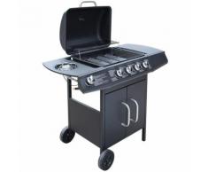 Barbecue à Gaz 4 + 1 Zone de Cuisson avec 2 Roulettes 104 x 55,4 x 97,7 cm Hauteur de Cuisson : 82