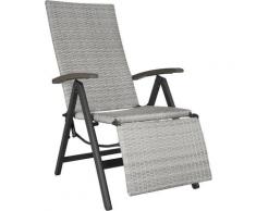 Tectake - Fauteuil de relaxation avec repose-pieds - fauteuil exterieur, fauteuil pliant, transat