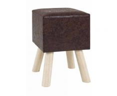 Tabouret Vintage Aspect Cuir teora 45cm Marron - Paris Prix