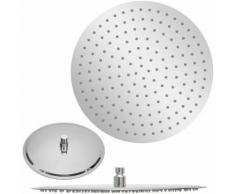 Pomme de Douche fixe | Rond 40Ø cm effet pluie | Orientable extra-plat | Pommeau de Douche en acier