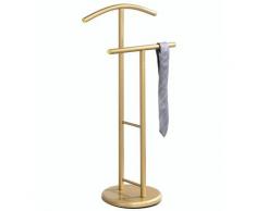 Valet de chambre LAURENZ valet de nuit porte vêtements support vestes en métal laqué doré - or