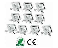 10× 10W Projecteur à LED Ultraléger pour Éclairage Extérieur et Intérieur Spot IP65 Haute