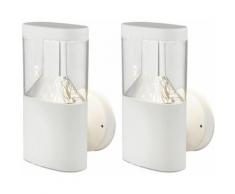Lot de 2 appliques murales d'éclairage extérieur LED en acier inoxydable éclairage de façade