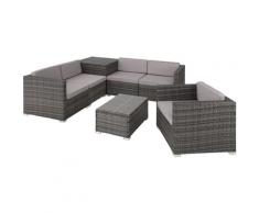 Tectake - Canapé de jardin PISE 5 places avec coffre de rangement, variante 2 - table de jardin,