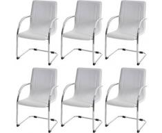 6x Chaise de salle à manger Samara, chaise cantilever, chaise de cuisine avec dossier, PVC acier ~