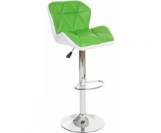Tabouret de bar HHG-244, tabouret de bar, cuir synthétique réglable en hauteur ~ vert