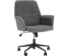 Fauteuil de bureau chaise de bureau hauteur réglable roulettes pivotant 360° tissu chanvre 69 x 66