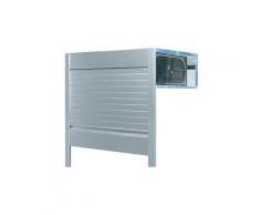 Rideau d'armoire en aluminium à cassette boxmilano - Décor : Alu satiné - Pour caisson de largeur :
