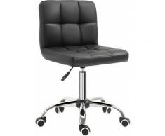Chaise de bureau capitonnée hauteur réglable pivotant 360° piètement chromé revêtement synthétique