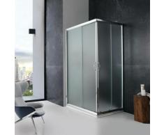 Cabine De Douche 70X100 Cm Verre Opaque Portes Coulissantes Giada