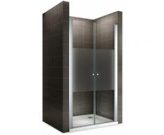 GINA Porte de douche H 185 cm largeur réglable 76-80 cm semi-opaque
