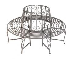 Banc de Jardin circulaire en Métal 164 cm x 164 cm x 89 cm Gris
