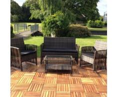 Meubles en osier jardin, Lounge quadripartite, groupe de table et chaises, meubles de jardin salon