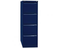 Certeo - Bisley Classeur pour dossiers suspendus à 1 rangée - 4 tiroirs, format A4 - bleu oxford |