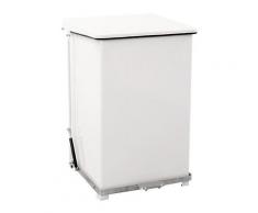 Poubelle à pédale industrielle en tôle d'acier - peint époxy blanc RAL 9016 - capacité 152 l, h x l