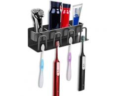 Porte brosse à dents, Porte-brosse à dents multifonctionnel mural pour salle de bain, gobelet à