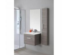 Feridras Ensemble salle de bain meuble suspendu armoire suspendue miroir chêne foncé