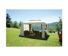Caesaroo - Tonnelle rectangulaire 4x3 m en alluminium avec cheminée coupe-vent | Standard