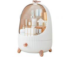 Boîte de rangement cosmétique avec lumière LED, tiroir de rangement de bijoux en plastique, boîte