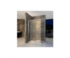 Bernstein - Paroi de douche fixe et porte coulissante - verre Nano 6mm - EX802 - 90 x 140 x 195 cm