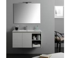 Meuble De Bain 90 Cm Avec Espace Ouvert, Vasque Et 'Éclairage À Led
