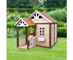 Cabane maisonnette avec avancée en bois peint