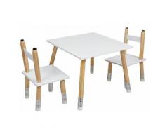 Table & 2 Chaises Enfant crayon 60cm Blanc - Paris Prix
