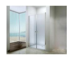 Degeo - Porte battante douche en verre trempé 90cm transparente Frisco - Transparent