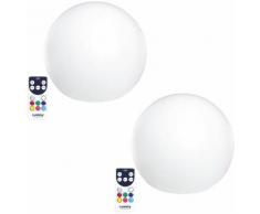 Boule lumineuse sans fil BOBBY blanc en plastique 30cm