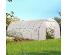 Serre tunnel de jardin 24m² blanche gamme maraichère DES ANDES 8x3M
