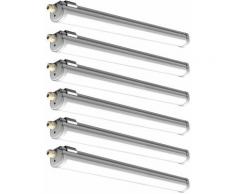 Etc-shop - 6x LED plafond baignoire lumière sous-sol lampe d'atelier garage entrepôt industriel