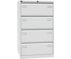 Certeo - Bisley Classeur pour dossiers suspendus LIGHT, à 2 rangées - 4 tiroirs, format A4 - gris