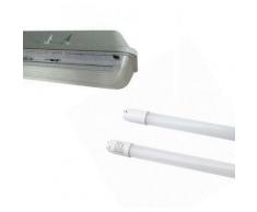 Silamp - Kit de Réglette LED étanche Double pour Tubes T8 120cm IP65 (2 Tubes Néon lumineuse LED