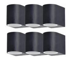 6x appliques murales d'extérieur à LED ALU veranda en verre lumières spots de jardin noir
