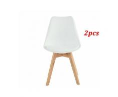 2 pièce Chaise de Cuisine Salle à Manger Design scandinave Assise rembourrée Pieds en Bois de hêtre